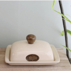 Cream Ceramic Butter Dish