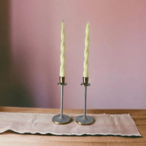 Grey Irina Glossy Candlesticks - 20cms