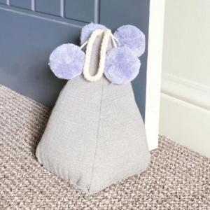 Grey Pompom Doorstop