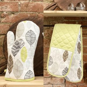 Leaf Print Oven Gloves