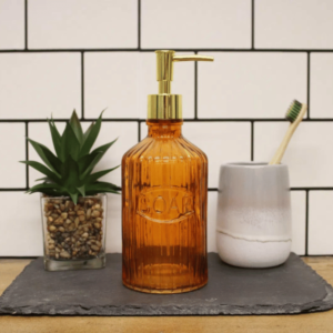 Orange Glass Soap Dispenser