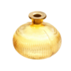 Ribbed Glass Candle Holder - Yellow Cut Out Image