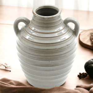 Ribbed Vase With Handles