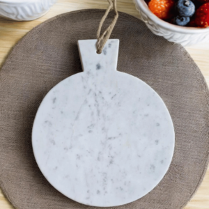 Round Marble Chopping Board - White