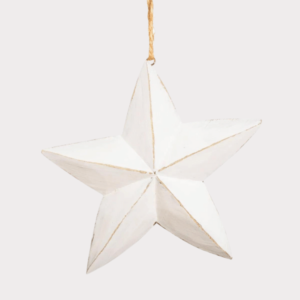 White Wood Hanging Star